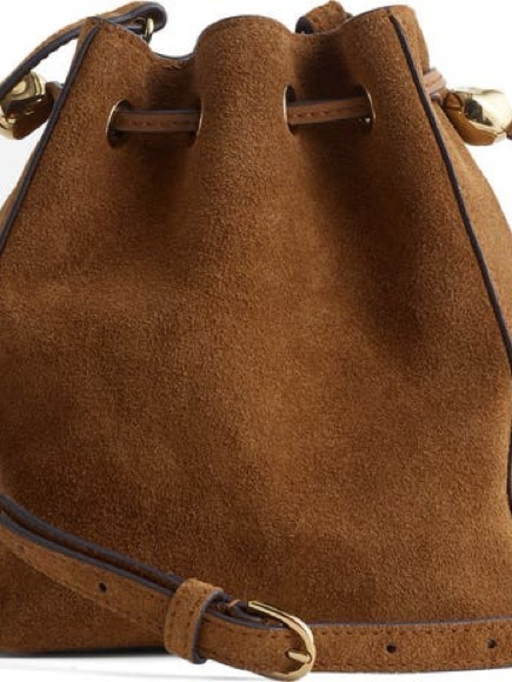 MADEWELL 
Drawstring Suede Crossbody Bag Brown